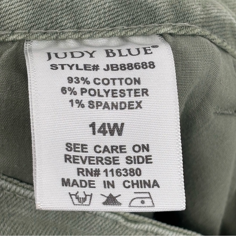 Judy Blue Greenwich high waisted straight leg front seam jeans JB88688 Sz 14W - Picture 9 of 13